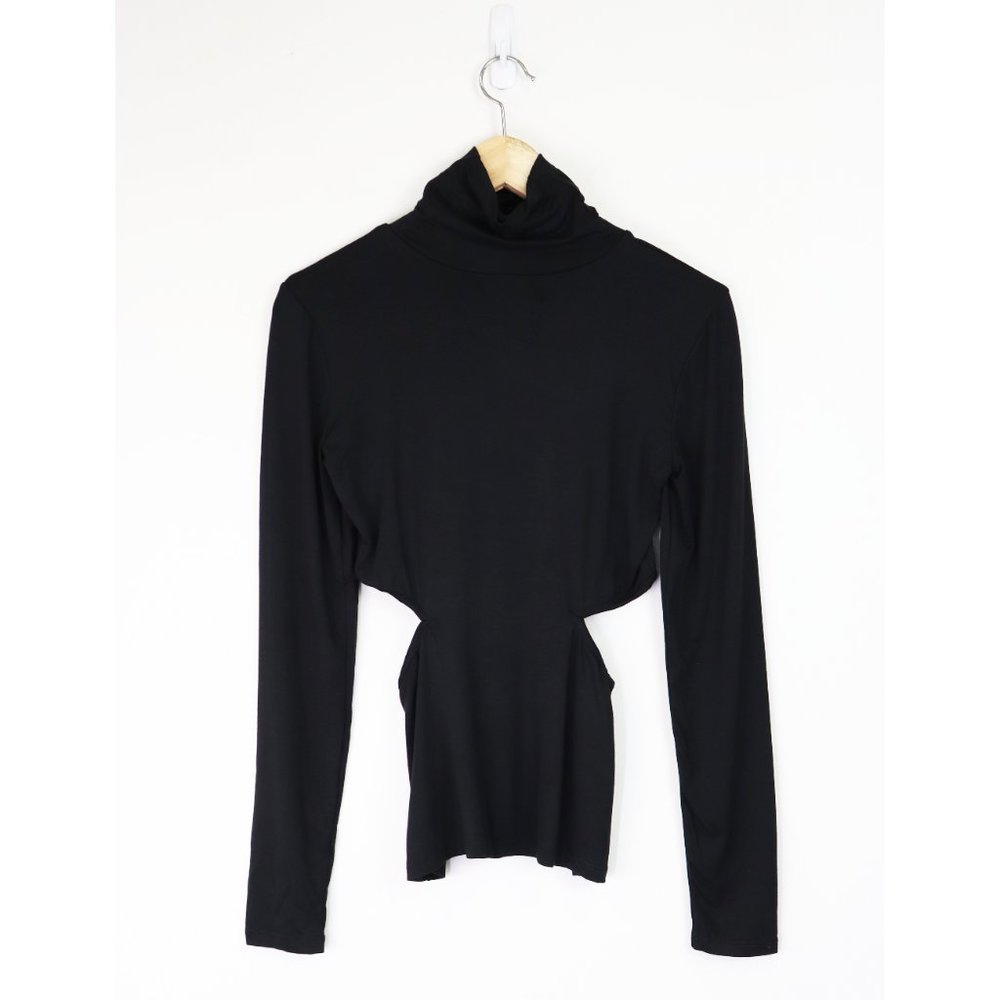 NWT Lovers + Friends Isana Turtleneck Cut Out Long Sleeve Top Black‎ Small - Picture 7 of 9